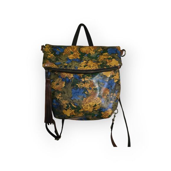 Patricia Nash Luzille Convertible Backpack Crossbody Tote Leather & Suede Floral - Picture 15 of 15